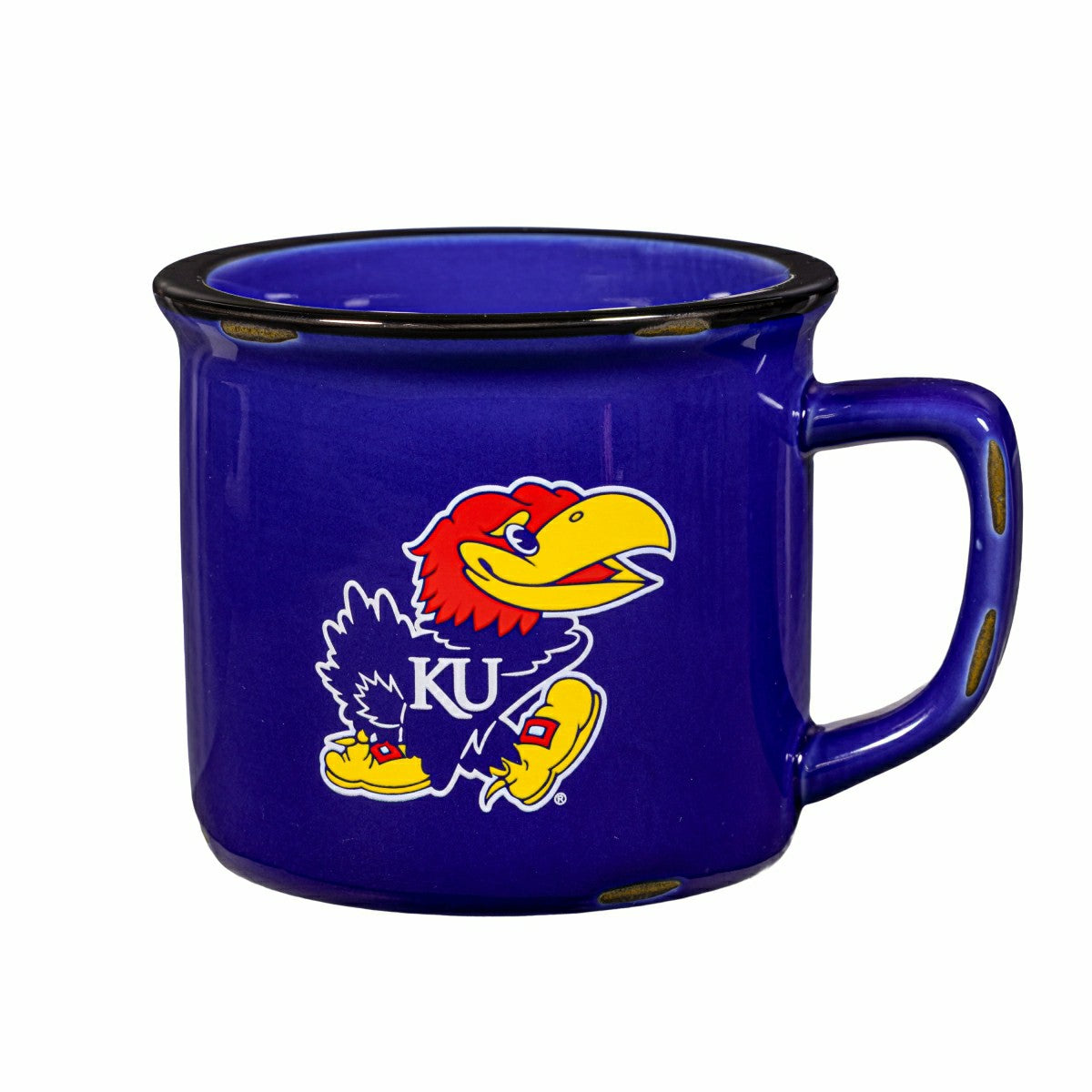 University of Kansas Ceramic Camp Cup with Enamel Finish, 14oz, Collegiate, Home