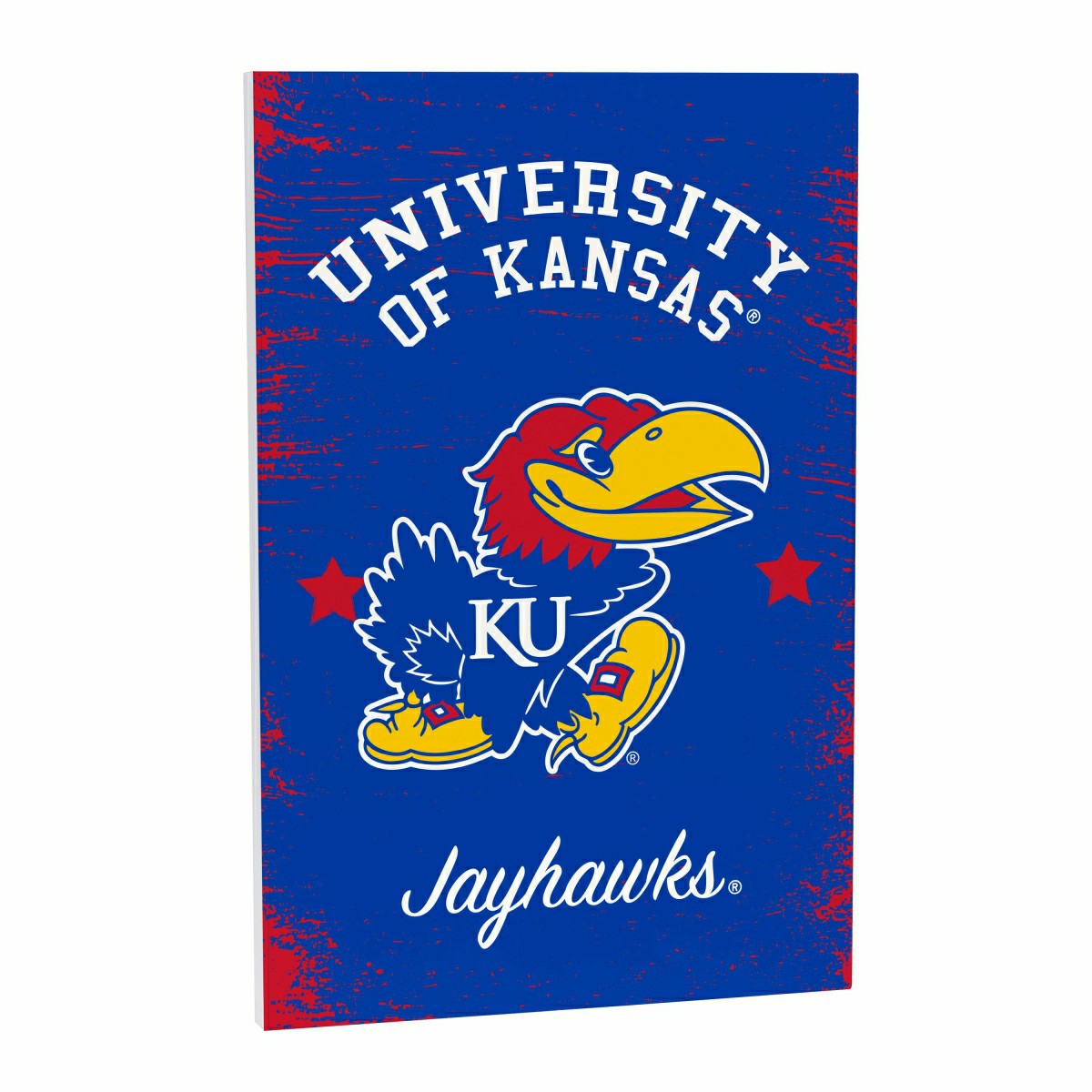 University of Kansas Wood Wall Sign, 16x24, Collegiate, Home
