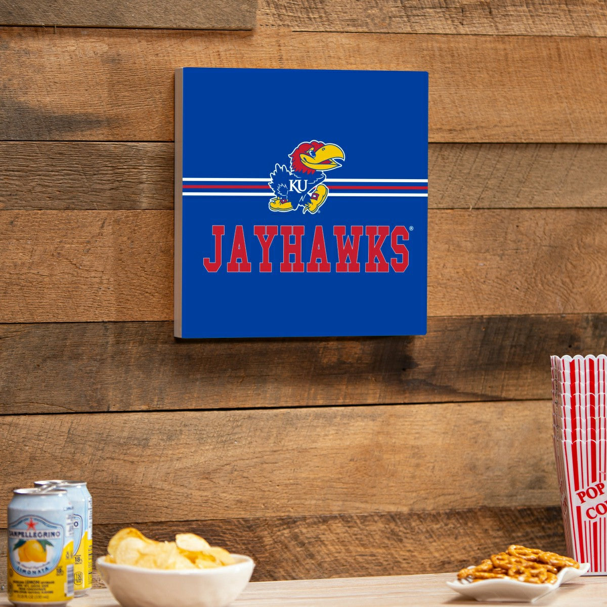 University of Kansas Wood Wall Sign, 12x12, Collegiate, Home