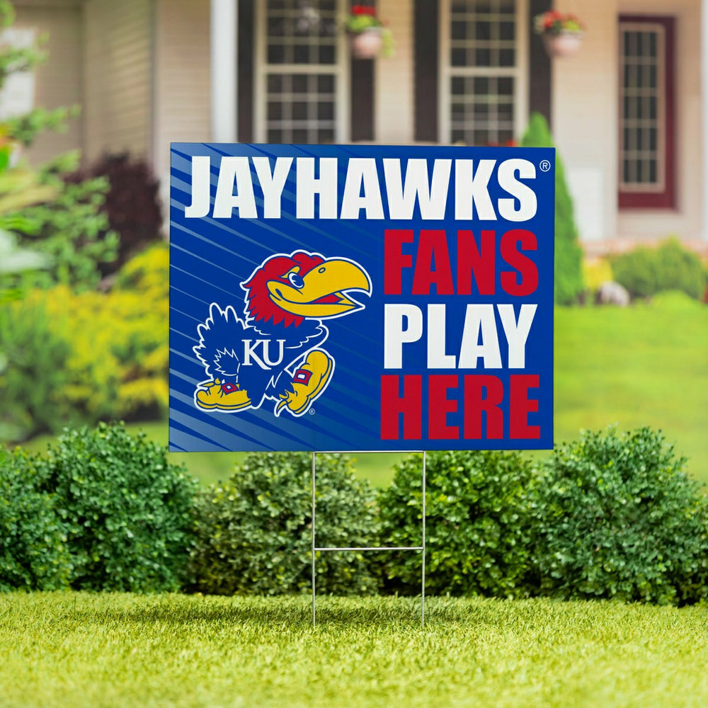 University of Kansas Coroplast Yard Sign "Fans Play Here", Collegiate, Home