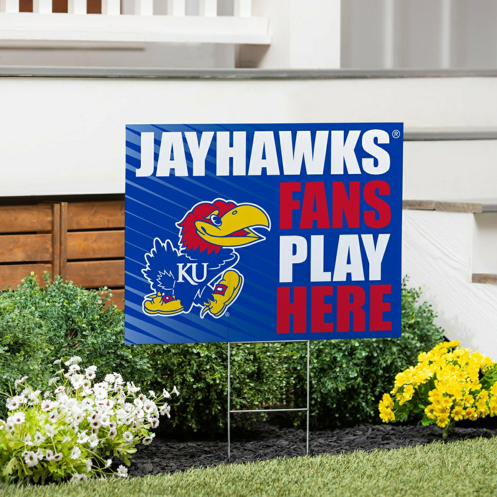University of Kansas Coroplast Yard Sign "Fans Play Here", Collegiate, Home