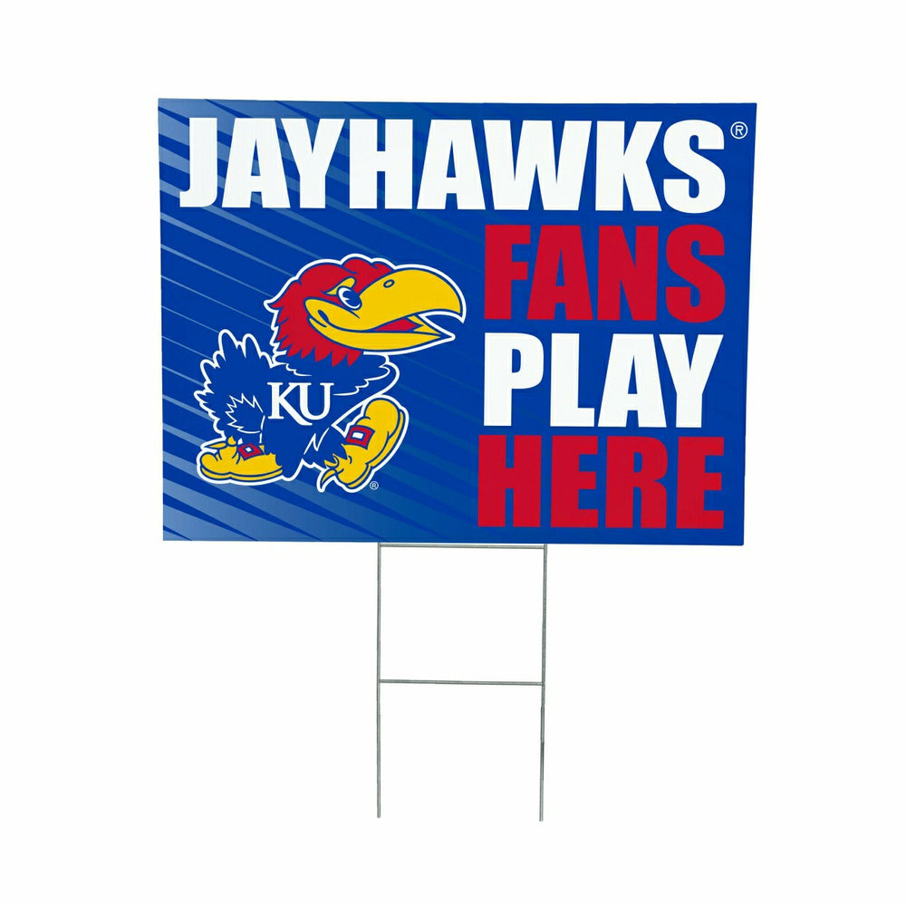 University of Kansas Coroplast Yard Sign "Fans Play Here", Collegiate, Home