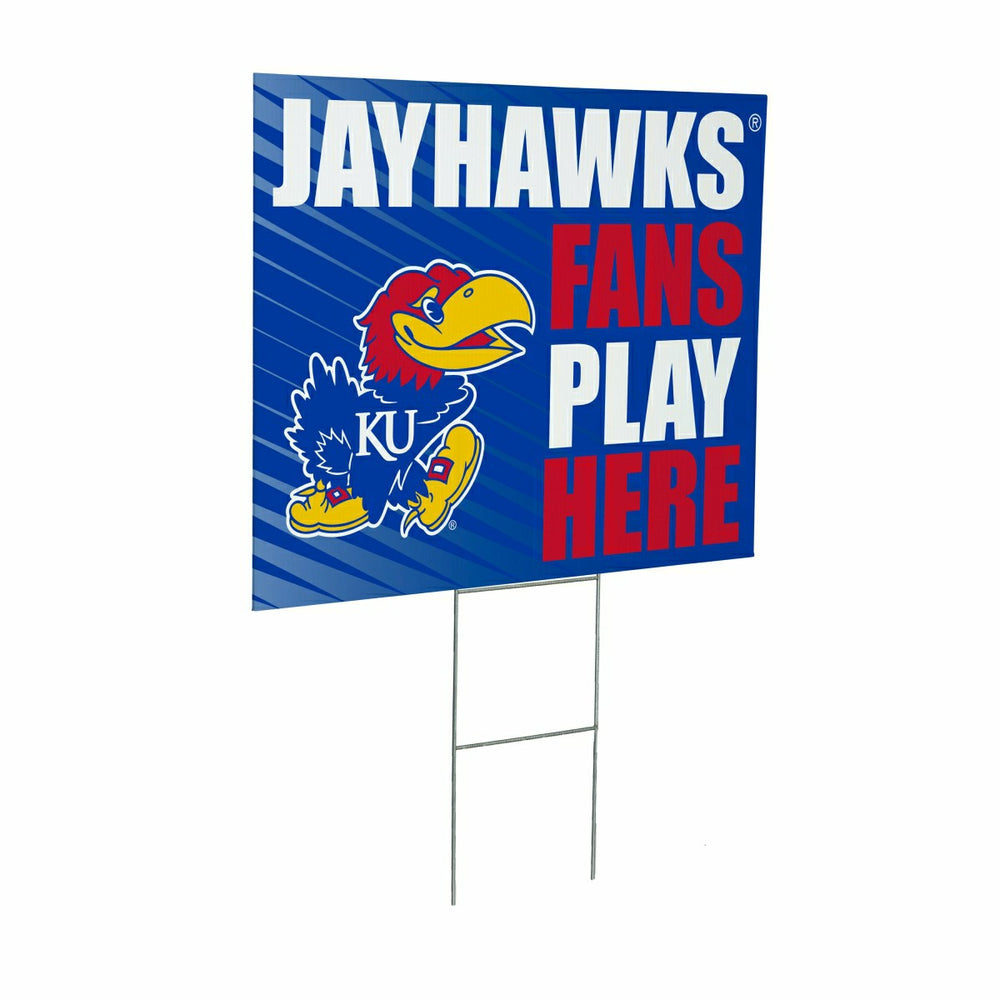 University of Kansas Coroplast Yard Sign "Fans Play Here", Collegiate, Home
