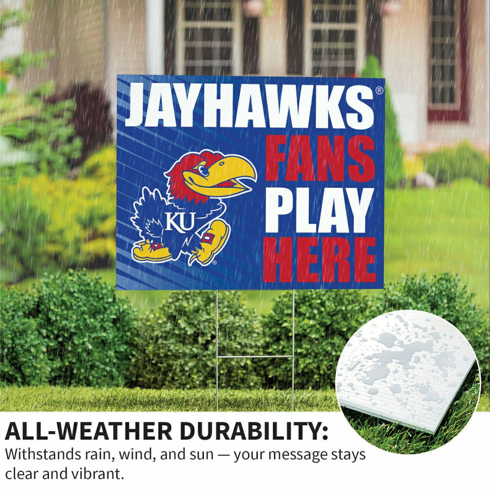University of Kansas Coroplast Yard Sign "Fans Play Here", Collegiate, Home