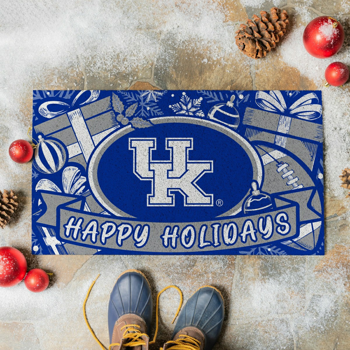 University of Kentucky Holiday PVC Mat, 28"x16", Collegiate