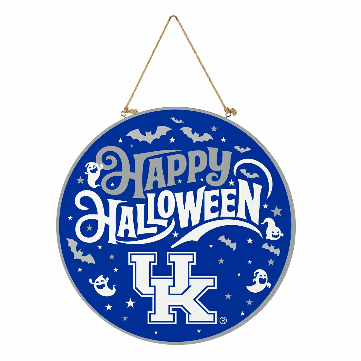 University of Kentucky Halloween Round Door Décor with Hanging Rope, 1, Collegiate, Home