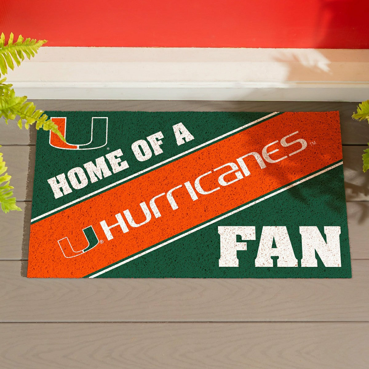 University of Miami, PVC Mat COLOR, Home of a Fan, Collegiate