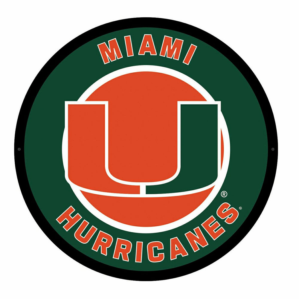 LED Wall Decor, Round, University of Miami, Collegiate, Home