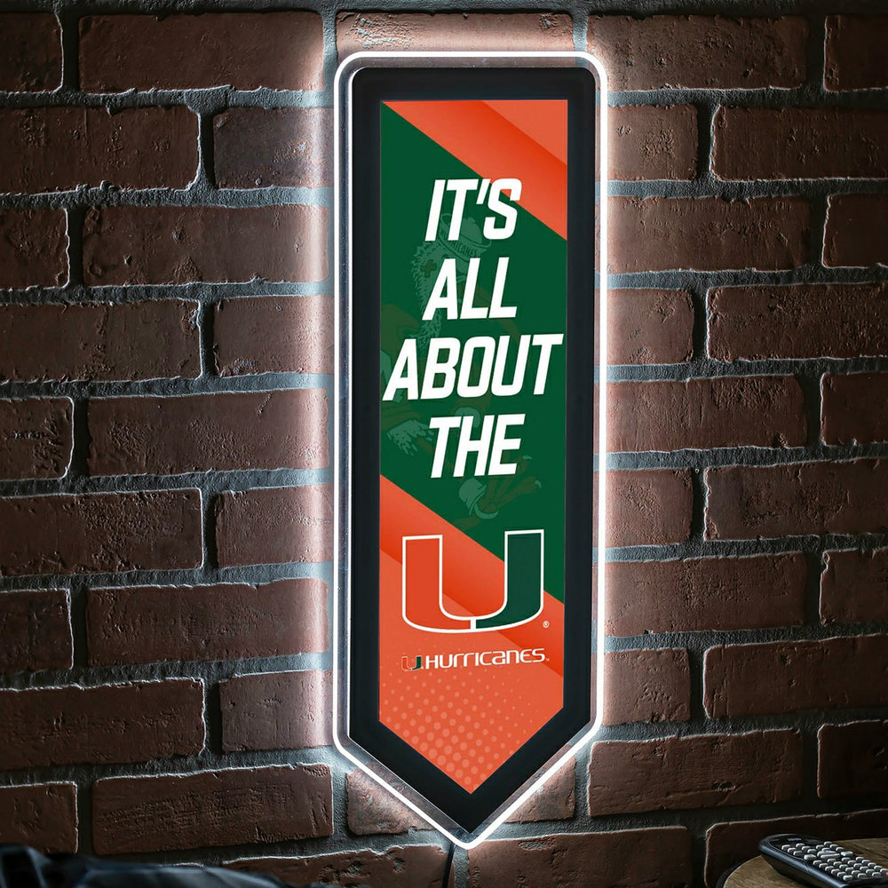 LED Wall Decor, Pennant, University of Miami, Collegiate, Home