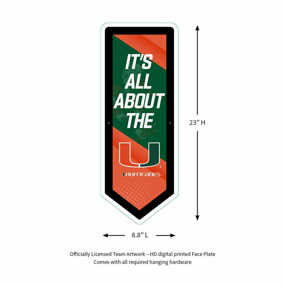 LED Wall Decor, Pennant, University of Miami, Collegiate, Home