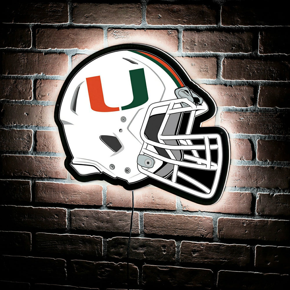 LED Wall Decor, Helmet, University of Miami, Collegiate, Home