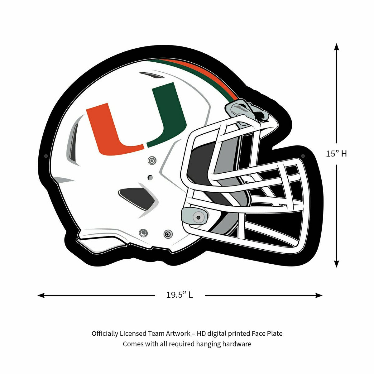 LED Wall Decor, Helmet, University of Miami, Collegiate, Home