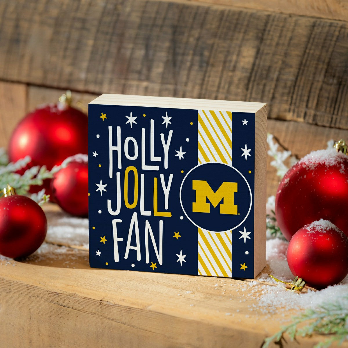 University Of Michigan Block, Holiday, 6x6, Collegiate, Home