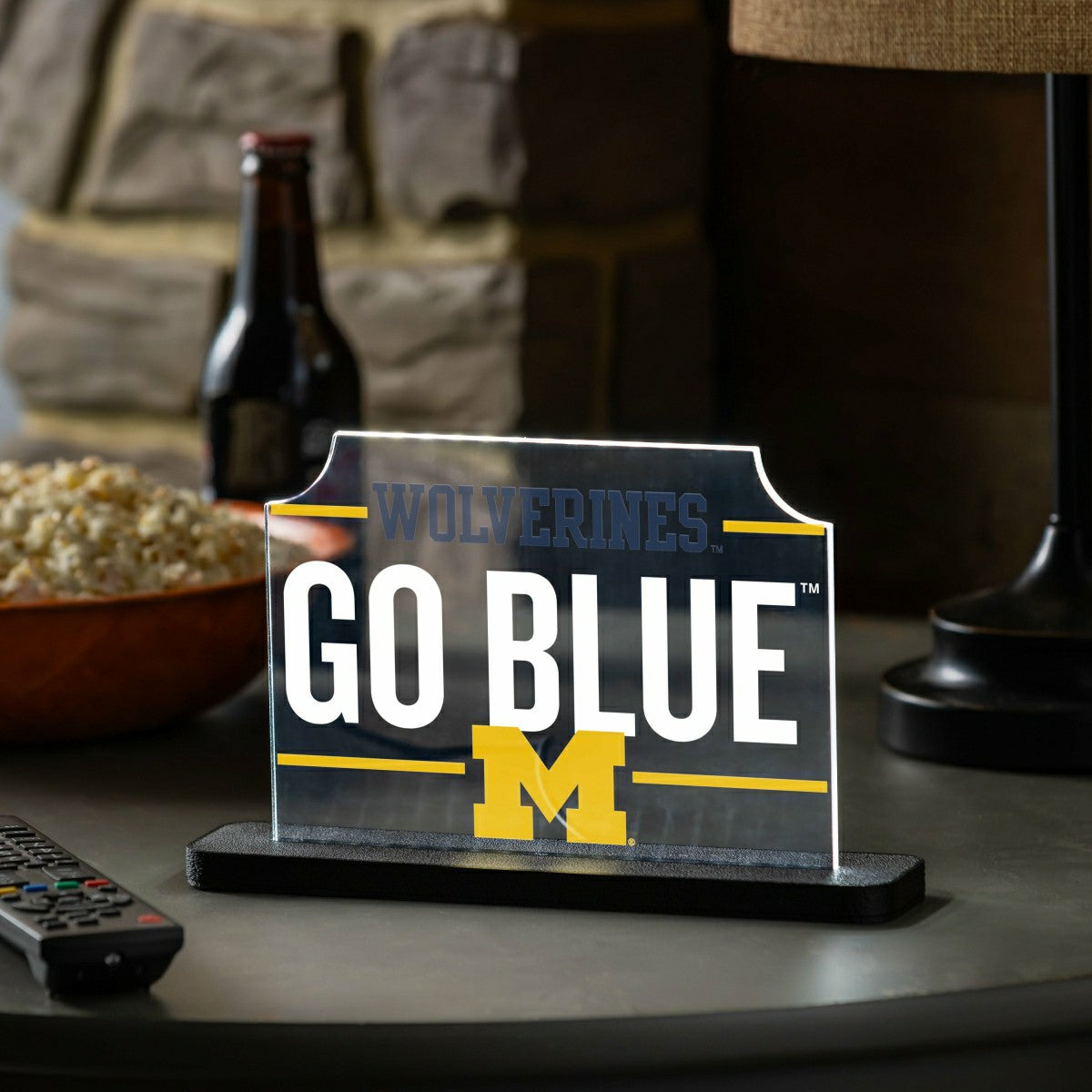 University Of Michigan College Rectangle Desklite LED Decor, Collegiate, Home
