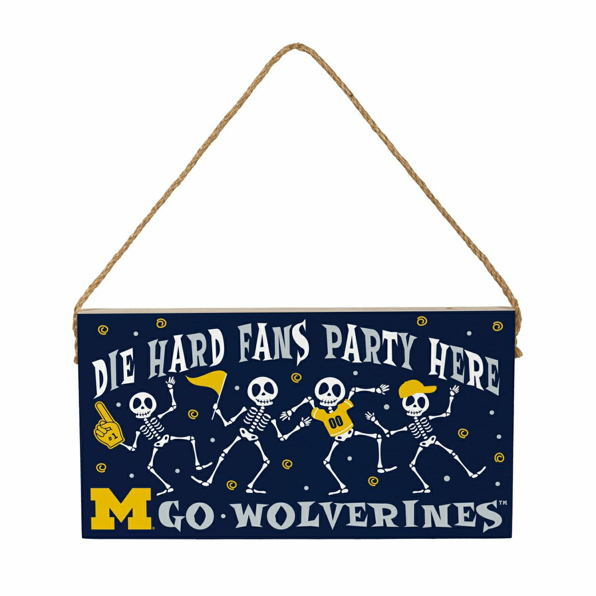 University Of Michigan Halloween Wood Wall Sign, 6x11, Collegiate, Home