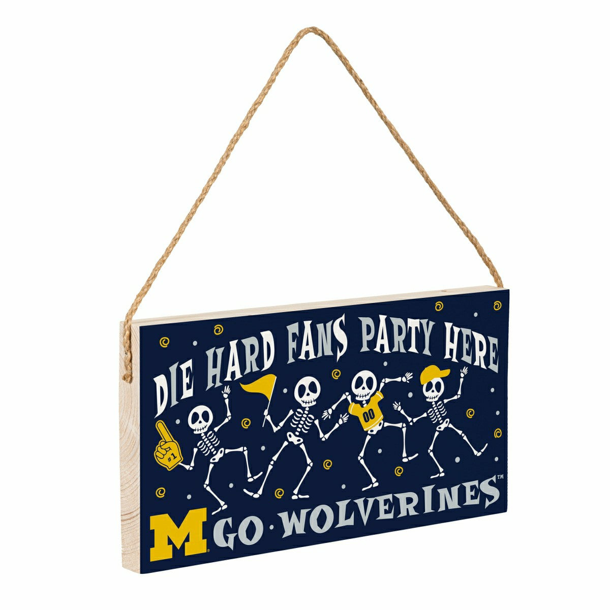 University Of Michigan Halloween Wood Wall Sign, 6x11, Collegiate, Home