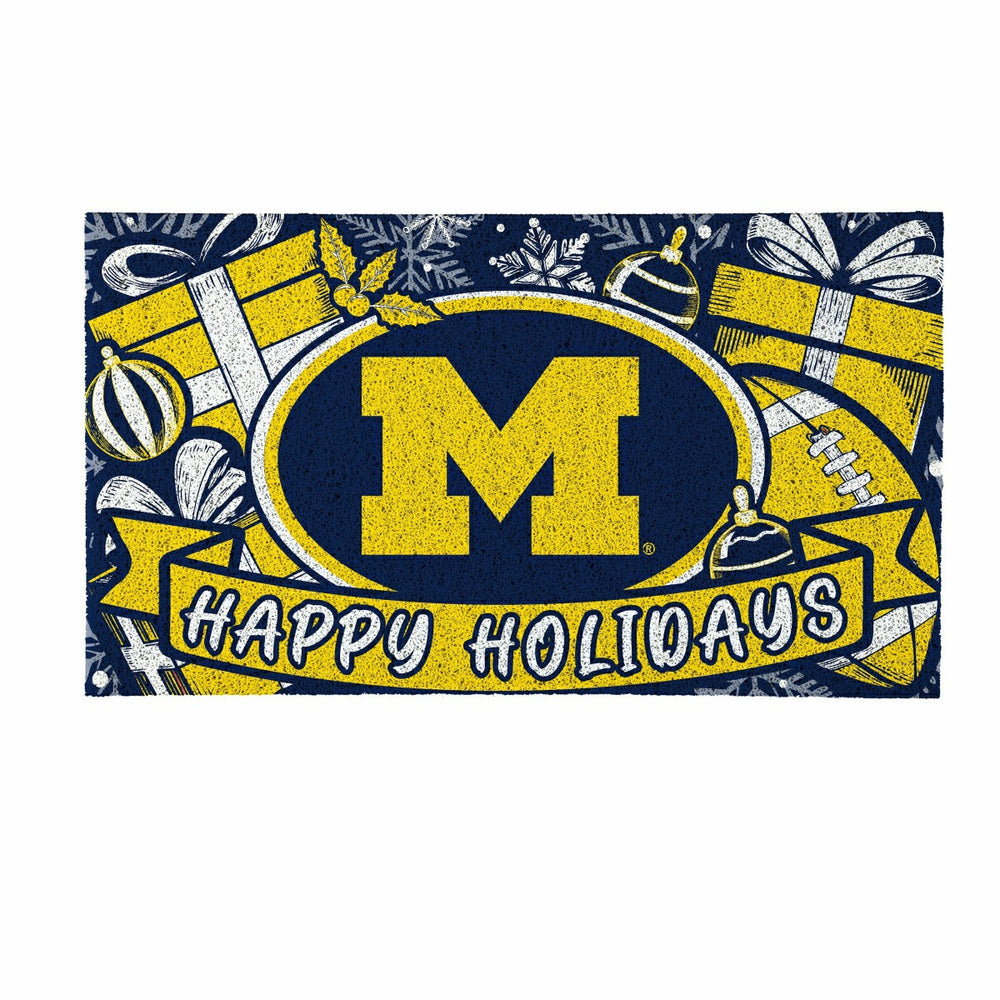 University Of Michigan Holiday PVC Mat, 28"x16", Collegiate