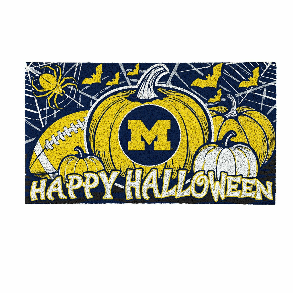 University Of Michigan Halloween PVC Mat, 28"x16", Collegiate