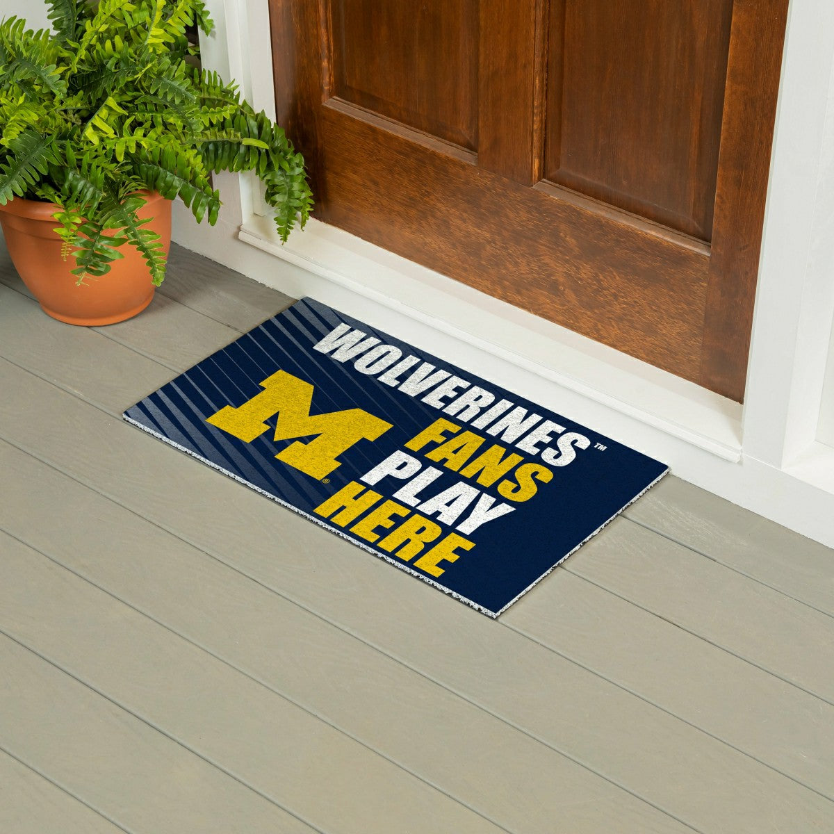 University Of Michigan Fan Mat, 28"x16", Collegiate