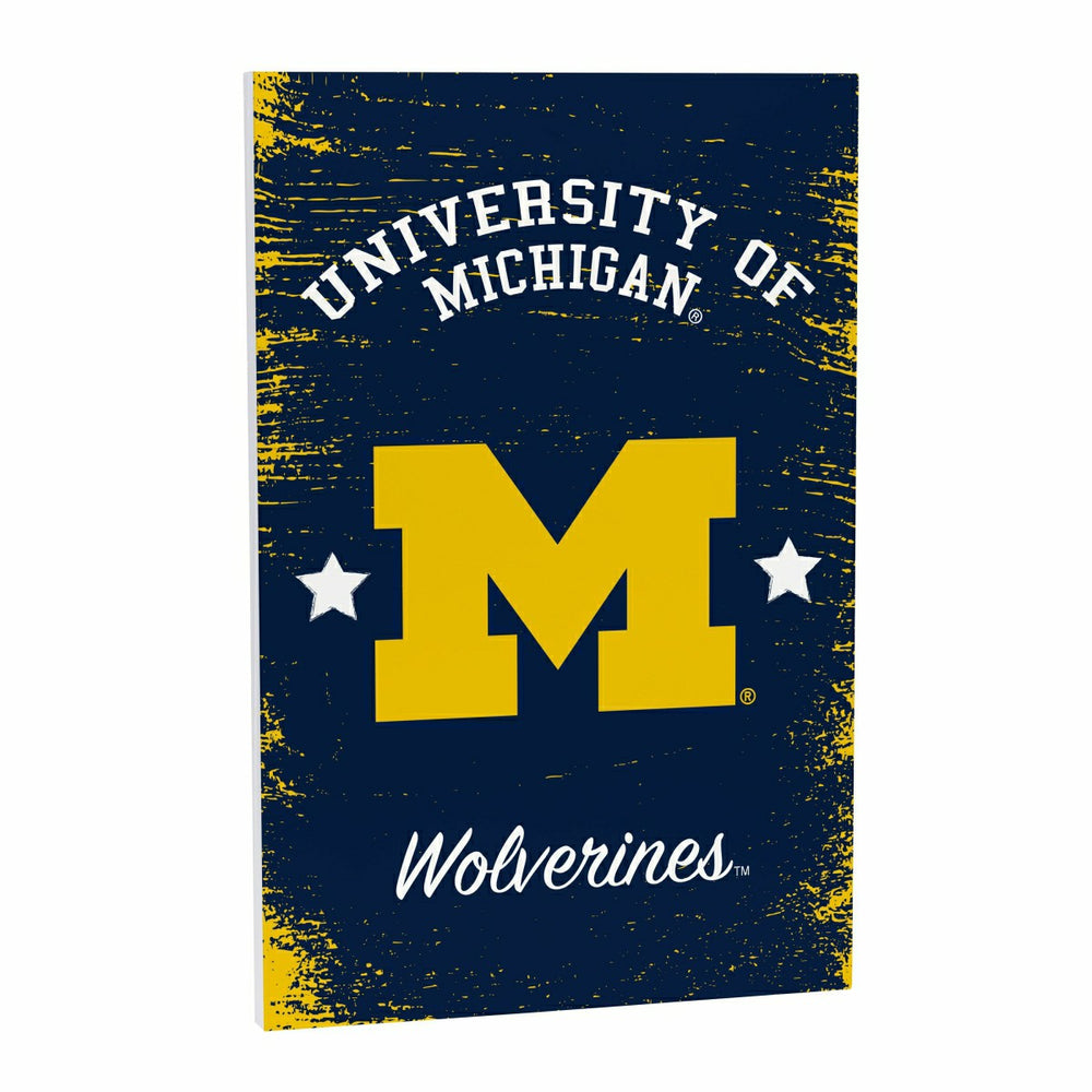 University Of Michigan Wood Wall Sign, 16x24, Collegiate, Home