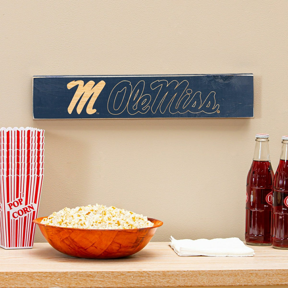 University of Mississippi Engraved Wood Sign, 3.5" x 18", Collegiate, Home