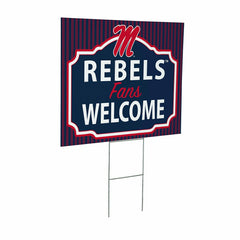 University of Mississippi Coroplast Yard Sign, "Fans Welcome", Collegiate, Home