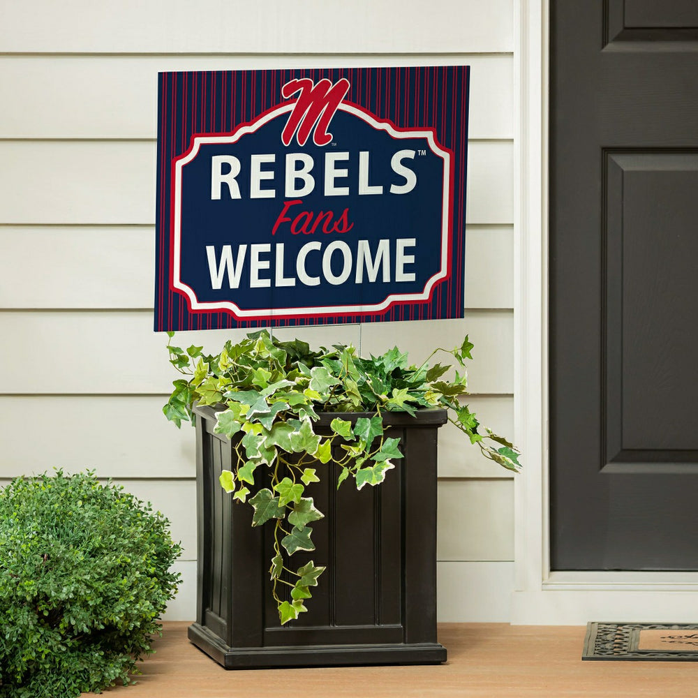 University of Mississippi Coroplast Yard Sign, "Fans Welcome", Collegiate, Home