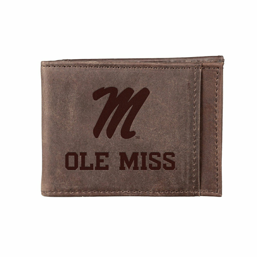 Front Pocket Wallet w/ RFID Blocking, University of Mississippi, Brown, Collegiate, Home
