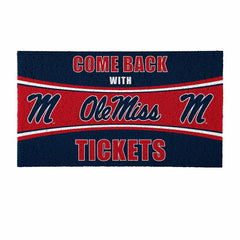28" x 16" PVC Trapper Mat, Come Back with Tickets, University of Missi, Collegiate