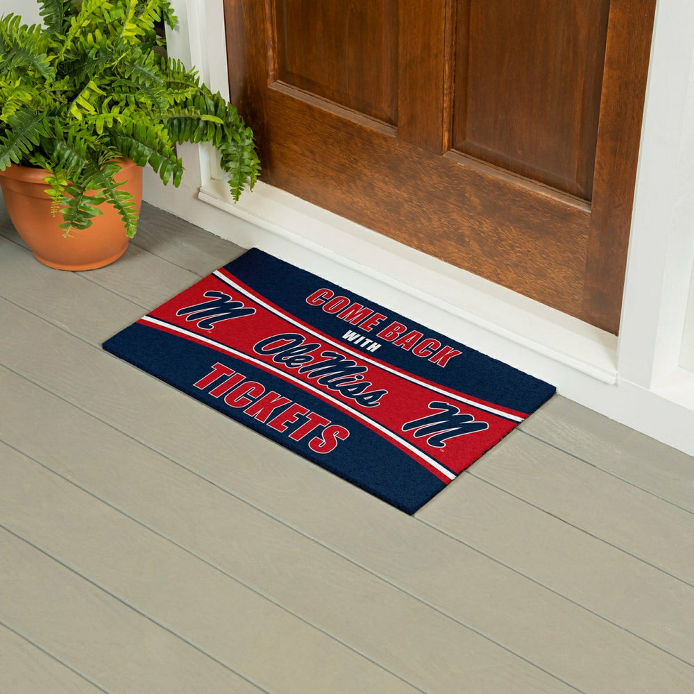 28" x 16" PVC Trapper Mat, Come Back with Tickets, University of Missi, Collegiate