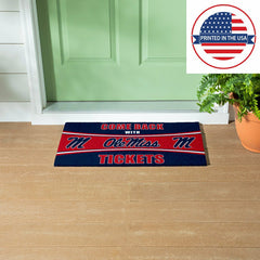 28" x 16" PVC Trapper Mat, Come Back with Tickets, University of Missi, Collegiate
