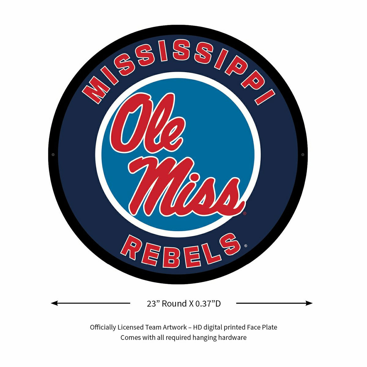LED Wall Decor, Round, University of Mississippi, Collegiate, Home