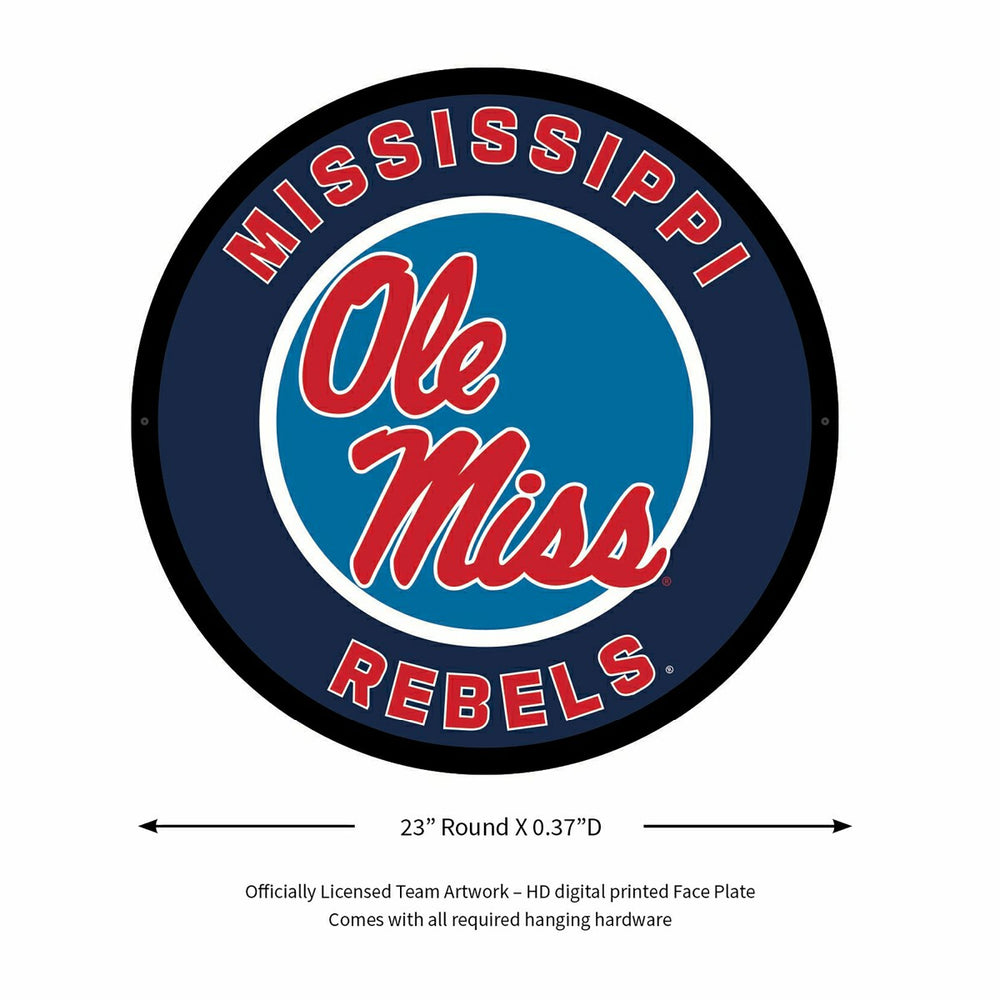 LED Wall Decor, Round, University of Mississippi, Collegiate, Home