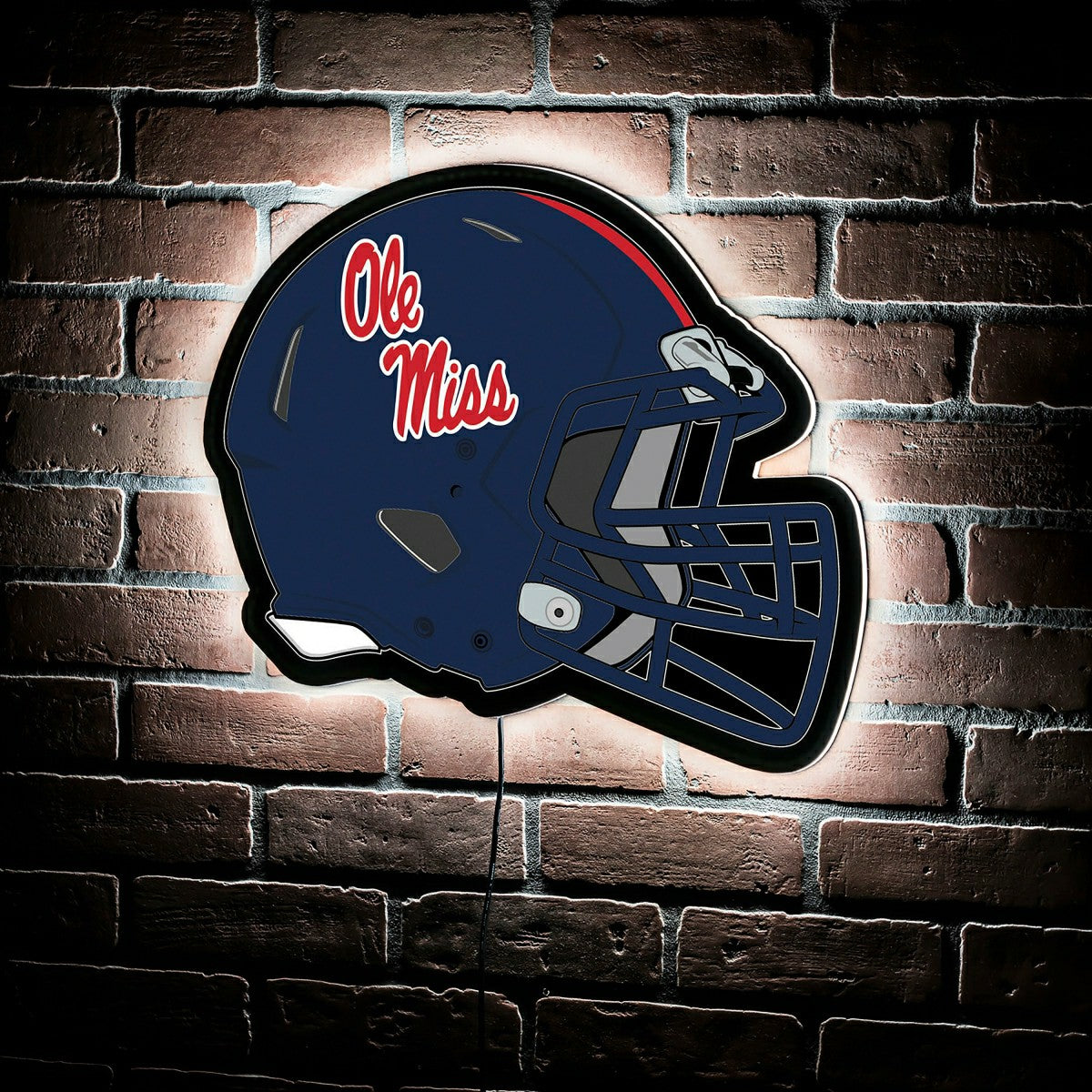 LED Wall Decor, Helmet, University of Mississippi, Collegiate, Home