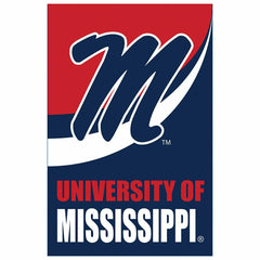 University of Mississippi Burlap Flag House Size, Collegiate, Home
