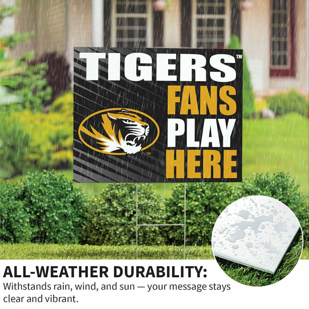 University of Missouri Coroplast Yard Sign "Fans Play Here", Collegiate, Home
