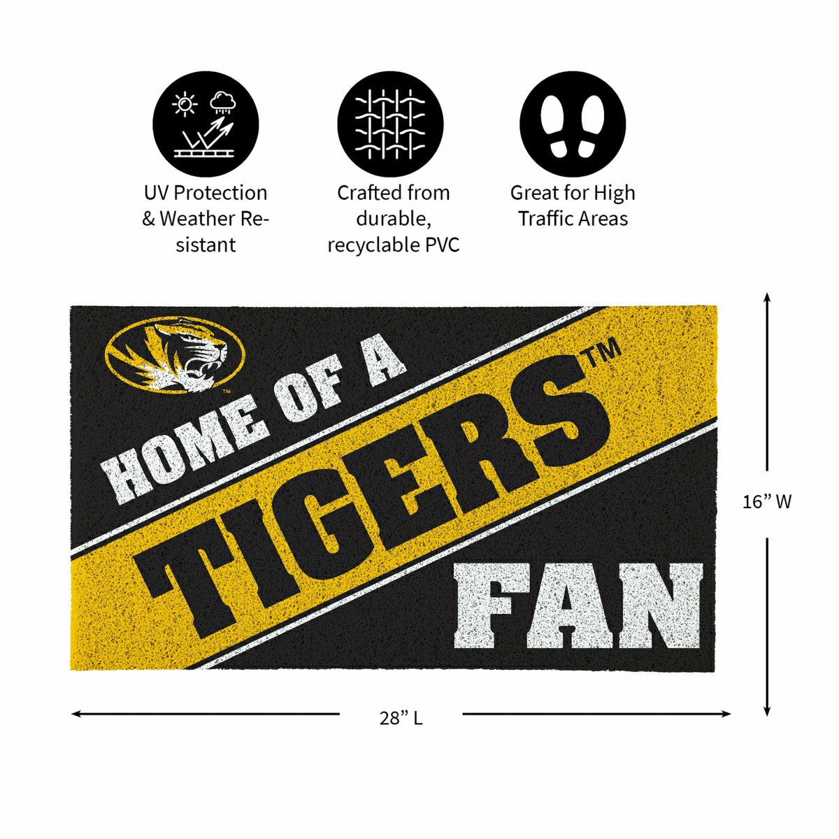 University of Missouri, PVC Mat COLOR, Home of a Fan, Collegiate