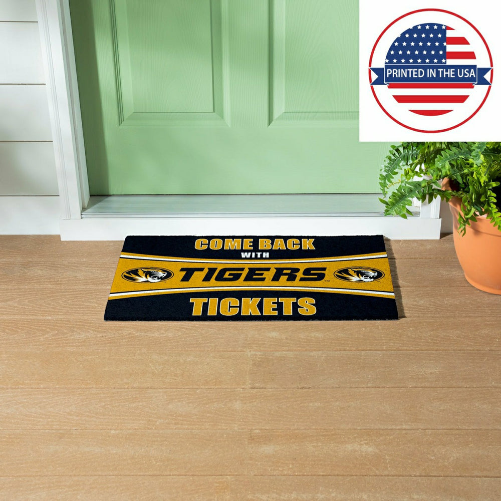 28" x 16" PVC Trapper Mat, Come Back with Tickets, University of Misso, Collegiate