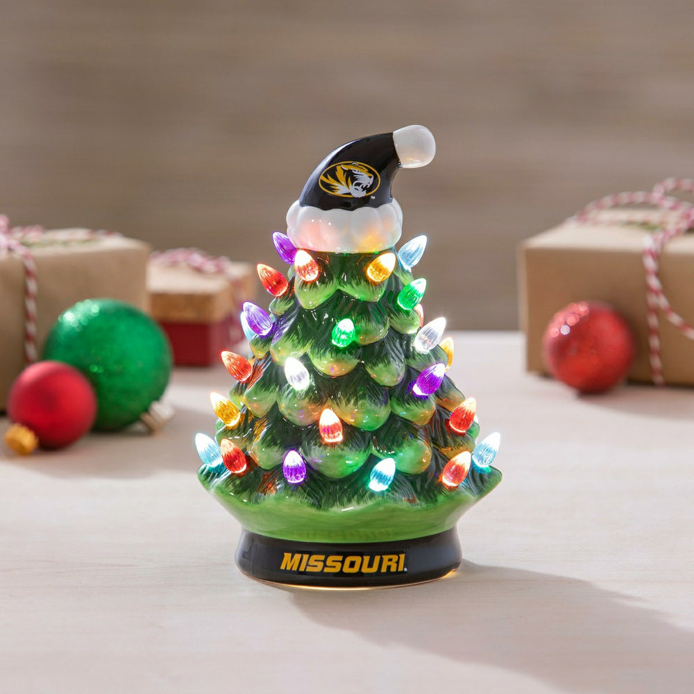University of Missouri 8" LED Ceramic Christmas Tree, Collegiate, Home