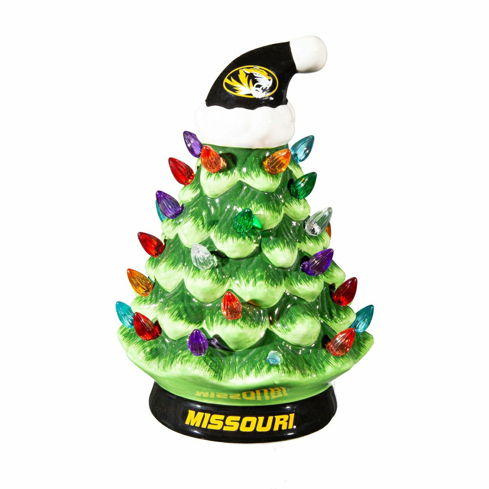 University of Missouri 8" LED Ceramic Christmas Tree, Collegiate, Home