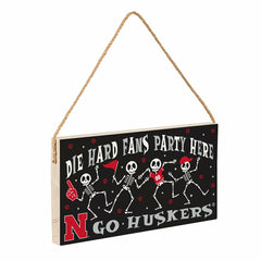 University of Nebraska Halloween Wood Wall Sign, 6x11, Collegiate, Home