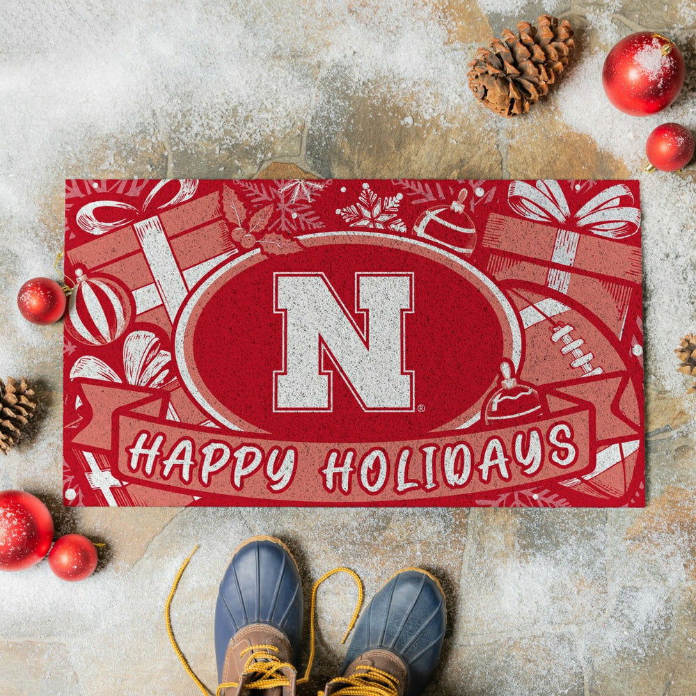 University of Nebraska Holiday PVC Mat, 28"x16", Collegiate