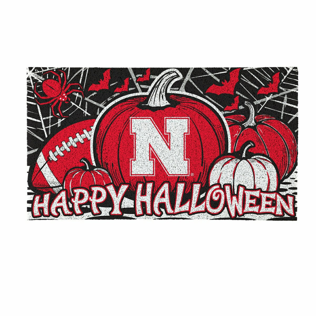 University of Nebraska Halloween PVC Mat, 28"x16", Collegiate
