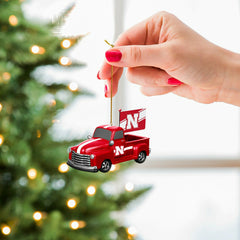 University of Nebraska Rally Truck Ornament, Set of 2, Collegiate, Home