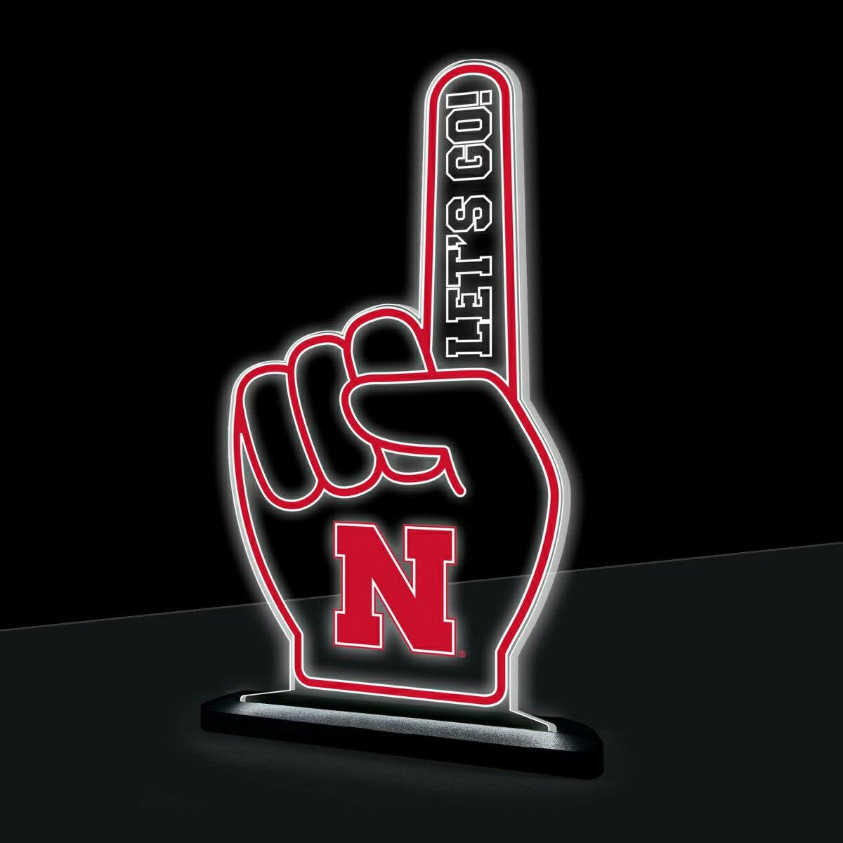 University of Nebraska College Foam Finger Desklite LED Decor, Collegiate, Home