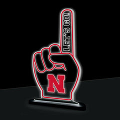 University of Nebraska College Foam Finger Desklite LED Decor, Collegiate, Home