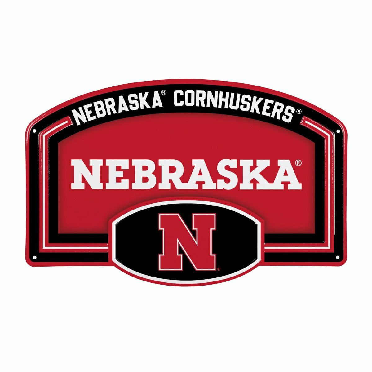University of Nebraska USA Embossed Steel Wall Sign, 11" x 17", Collegiate, Home