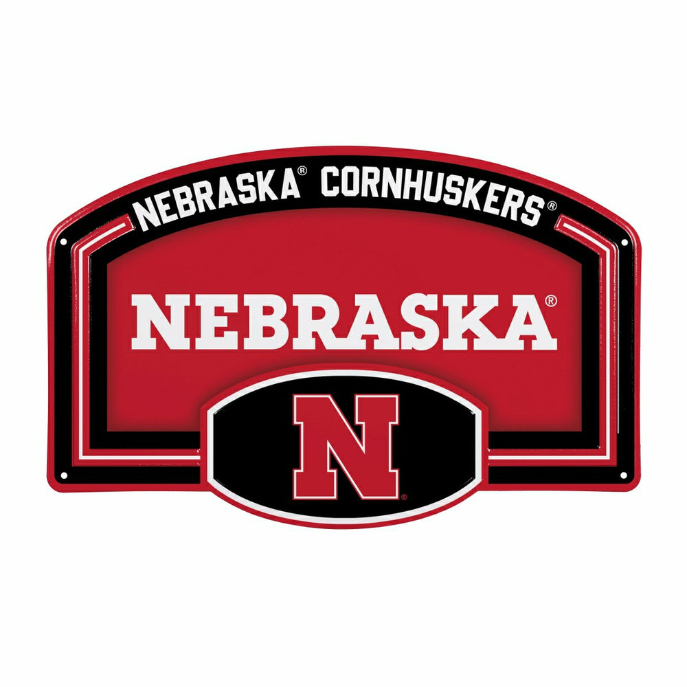 University of Nebraska USA Embossed Steel Wall Sign, 11" x 17", Collegiate, Home