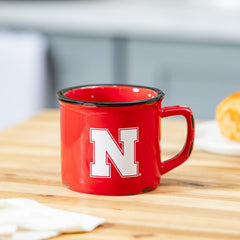 University of Nebraska Ceramic Camp Cup with Enamel Finish, 14oz, Collegiate, Home