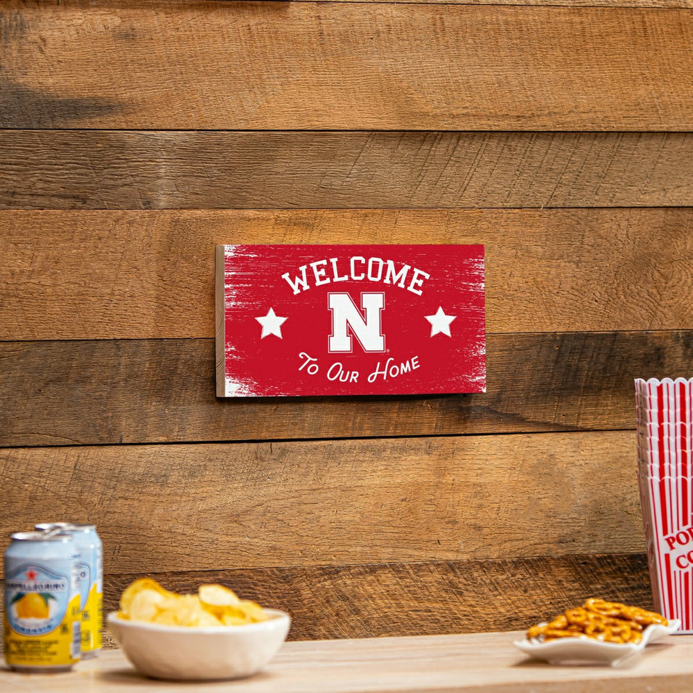 University of Nebraska Wood Wall Sign, 6x11, Collegiate, Home